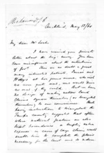 4 pages written 13 May 1860 by an unknown author in Auckland Region, from Superintendent, Hawkes Bay and Government Agent, East Coast - Miscellaneous papers