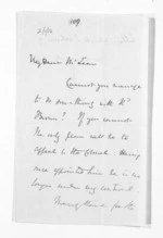 2 pages written by Sir Thomas Robert Gore Browne to Sir Donald McLean, from Inward letters - Sir Thomas Gore Browne (Governor)