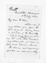 3 pages written 5 Jul 1869 by John Valentine Smith in Masterton to Sir Donald McLean in Wellington, from Inward letters - Surnames, Smith