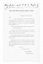 2 pages written 28 Oct 1869 by an unknown author in Wellington, from Masonic Lodge papers, trade circulars, invitations