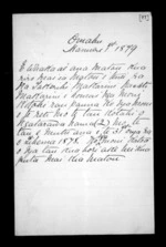 4 pages written 1 Jan 1879 by an unknown author in Omahu, from Correspondence and other papers in Maori