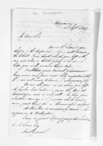 3 pages written 15 Sep 1849 by Rev William Ronaldson in Wanganui to Sir Donald McLean in New Plymouth, from Inward letters - W Ronaldson