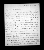 3 pages written 5 Aug 1852 by Sir Donald McLean in Taranaki Region to Susan Douglas McLean, from Inward family correspondence - Susan McLean (wife)