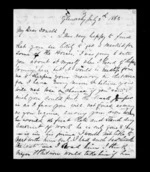 4 pages written 2 Jul 1863 by Archibald John McLean in Glenorchy to Sir Donald McLean, from Inward family correspondence - Archibald John McLean (brother)