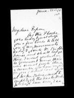 2 pages written 21 Jun 1870 by Sir Robert Donald Douglas Maclean to Sir Donald McLean, from Inward family correspondence - Douglas Maclean (son)