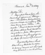 2 pages written 11 Jan 1849 by Rev William Woon in Taranaki Region to Sir Donald McLean, from Inward letters - William Woon
