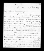 8 pages written 7 Nov 1857 by Sir Donald McLean in Auckland Region to Robert Roger Strang, from Family correspondence - Robert Strang (father-in-law)