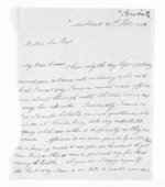 2 pages written 20 Feb 1854 by Archibald Alexander MacInnes in Auckland City to Sir Donald McLean, from Inward letters -  Archibald Alexander MacInnes and others