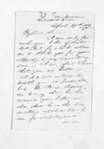 2 pages written 27 Apr 1853 by John Simpson Sanderson to Sir Donald McLean, from Inward letters - Surnames, Sal - Say