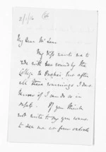 2 pages written 23 Feb 1860 by Sir Thomas Robert Gore Browne to Sir Donald McLean, from Inward and outward letters - Sir Thomas Gore Browne (Governor)