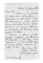 2 pages written 13 Jan 1863 by Hon Edward Richardson in Napier City to Sir Donald McLean, from Inward letters - Surnames, Ric - Ric