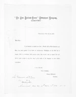 2 pages written 18 Aug 1875 by an unknown author in Wellington to Sir Donald McLean in Wellington, from Masonic Lodge papers, trade circulars, invitations