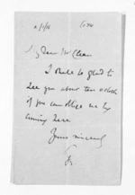 2 pages written by Sir Thomas Robert Gore Browne to Sir Donald McLean, from Inward letters - Sir Thomas Gore Browne (Governor)