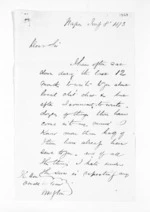 9 pages written 8 Jan 1873 by George Thomas Fannin in Napier City to Sir Donald McLean in Wellington City, from Inward letters - G T Fannin