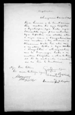 2 pages written 2 Jul 1849 by Aperahama Tipae and Alexander Campbell in Wanganui to Sir Donald McLean, from Correspondence and other papers in Maori