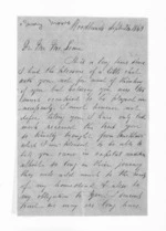 9 pages written 26 Sep 1860 by Mary Moore to Sir Donald McLean, from Inward letters - John and Mary Moore, and family