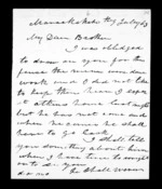 2 pages written 9 Jul 1863 by Alexander McLean in Maraekakaho to Sir Donald McLean, from Inward family correspondence - Alexander McLean (brother)