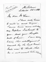 2 pages written 1 Oct 1868 by Rev Frederick Thatcher to Sir Donald McLean, from Inward letters - Surnames, Tay - Tho