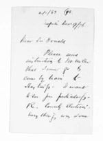 3 pages written 9 Dec 1876 by George Thomas Fannin in Napier City to Sir Donald McLean, from Inward letters - G T Fannin