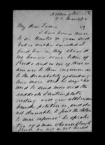 3 pages written 25 Mar 1875 by Sir Robert Donald Douglas Maclean in Wellington to Sir Donald McLean, from Inward family correspondence - Douglas Maclean (son)