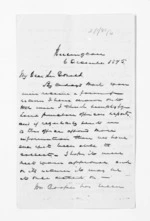 4 pages written 6 Dec 1875 by Richard John Gill in Wellington to Sir Donald McLean, from Inward letters - Richard John Gill
