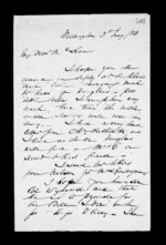 3 pages written 3 May 1858 by Robert Roger Strang in Wellington to Sir Donald McLean, from Family correspondence - Robert Strang (father-in-law)