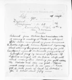 3 pages written 15 Mar 1872 by Richard Watson Woon to Sir Donald McLean in Dunedin City, from Native Minister and Minister of Colonial Defence - Inward telegrams