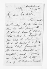 2 pages written by Philip Harington in Auckland City to Sir Donald McLean, from Inward letters - Philip Harington