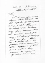2 pages written 7 Apr 1865 by James Grindell, from Inward letters - James Grindell