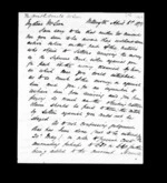 4 pages written 8 Apr 1871 by Robert Hart in Wellington to Sir Donald McLean, from Inward family correspondence - Robert Hart (brother-in-law)
