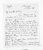 2 pages written 6 Jan 1871 by H F Way in Tauranga to Sir Donald McLean, from Inward letters and diary extracts - H F Way