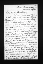 3 pages written 29 Mar 1869 by John Williamson to Sir Donald McLean, from Inward letters - Surnames, Williamson