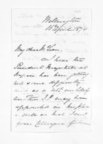 2 pages written 16 Apr 1870 by James  Paterson in Wellington to Sir Donald McLean, from Inward letters - Surnames, Pas - Pea