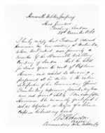 2 pages written 20 Nov 1860 by an unknown author in London, from Minister of Colonial Defence - Administration of colonial defence