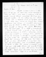 6 pages written 8 Nov 1870 by John Davies Ormond in Napier City to Sir Donald McLean, from Inward letters - J D Ormond