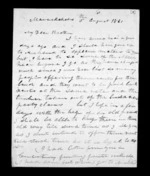 3 pages written 5 Aug 1861 by Alexander McLean in Maraekakaho to Sir Donald McLean, from Inward family correspondence - Alexander McLean (brother)