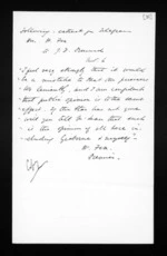 2 pages written by Sir William Fox to John Davies Ormond, from Inward letters - J D Ormond