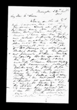 4 pages written 24 Nov 1856 by Robert Roger Strang in Wellington to Sir Donald McLean, from Family correspondence - Robert Strang (father-in-law)