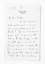 4 pages written 12 Jul 1867 by Sir Thomas Robert Gore Browne to Sir Donald McLean, from Inward letters - Sir Thomas Gore Browne (Governor)