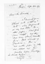 2 pages written 22 Sep 1876 by George Thomas Fannin in Napier City to Sir Donald McLean in Wellington City, from Inward letters - G T Fannin