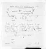 1 page written 31 Aug 1871 by Richard Watson Woon in Wanganui to Sir Donald McLean in Wellington, from Native Minister and Minister of Colonial Defence - Inward telegrams
