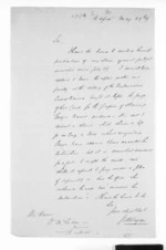 2 pages written 29 May 1869 by G Worgan in Napier City to Sir Donald McLean in Napier City, from Hawke's Bay.  McLean and J D Ormond, Superintendents - Letters to Superintendent