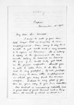 4 pages written 15 Nov 1875 by George Randall Johnson in Napier City to Sir Donald McLean, from Inward letters - Surnames, Jar - Joh