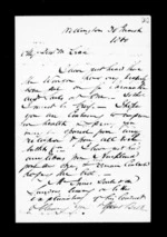 2 pages written 30 Mar 1860 by Robert Roger Strang in Wellington to Sir Donald McLean, from Family correspondence - Robert Strang (father-in-law)