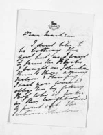 3 pages written by Thomas Purvis Russell to Sir Donald McLean in Napier City, from Inward letters - Thomas Purvis Russell