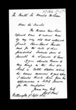 2 pages written 9 Sep 1874 by Robert Hart in Wellington City to Sir Donald McLean, from Inward family correspondence - Robert Hart (brother-in-law)
