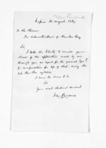 1 page written 25 Aug 1867 by John Parsons in Napier City, from Inward letters - John Parsons