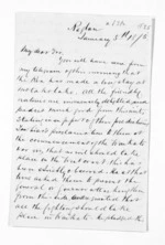 3 pages written 5 Jan 1875 by Robert Smelt Bush in Raglan to Sir Donald McLean in Auckland Region, from Inward letters - Robert S Bush