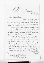 4 pages written 8 Aug 1872 by Hanson Turton and Rev Henry Hanson Turton in Auckland City and Parnell to Sir Donald McLean in Wellington, from Inward letters -  Rev Henry Hanson Turton