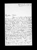 2 pages written 18 Jun 1870 by Sir Robert Donald Douglas Maclean to Sir Donald McLean, from Inward family correspondence - Douglas Maclean (son)